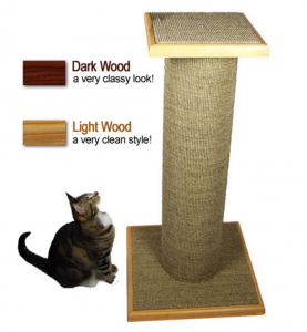 Purrfect Post Mondo cat scratching post in light wood trim