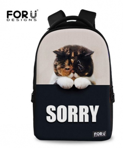 cool cat backpacks for back to school. For U Designs cute cat shoulder backpack