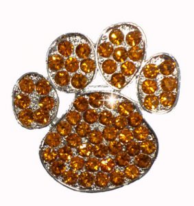 rhinestone crystal cat paw pin