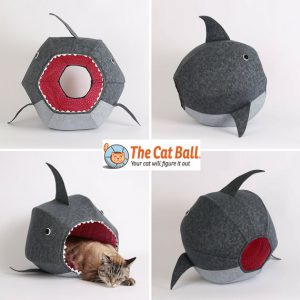 cat ball great white shark cat bed. The tubby soft cat pod shaped like a shark