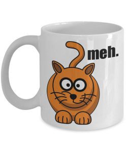 Meh Cat Mug with cute ginger cat decal by All You Can Wish