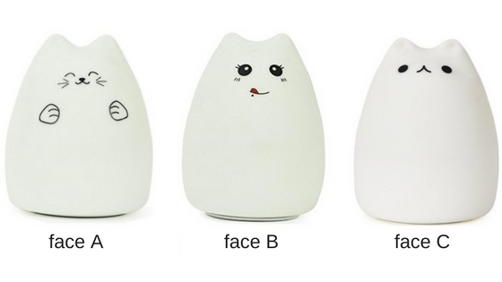 cat night light. three faces of this cat night light