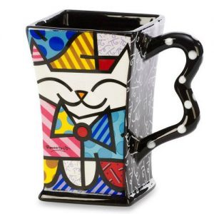 Romero Britto Cute Cat Mug. Renowned pop artist has designed this great mug