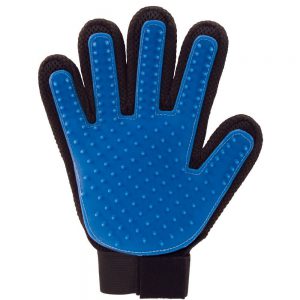 true touch deshedding glove has 180 silicone tips to capture the loose hair