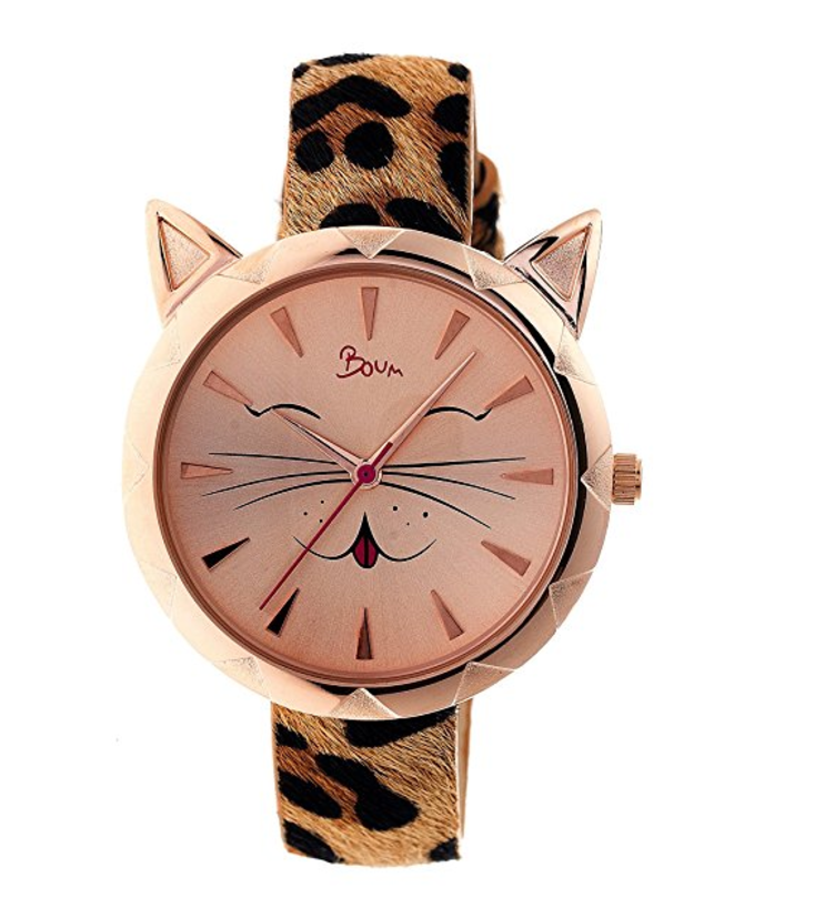 Boum Miaou Cat Face Watch in rose gold