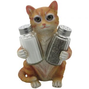 orange kitty cat salt and pepper shaker set