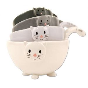 cat ceramic measuring bowls