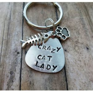 crazy cat lady keychain stocking stuffer